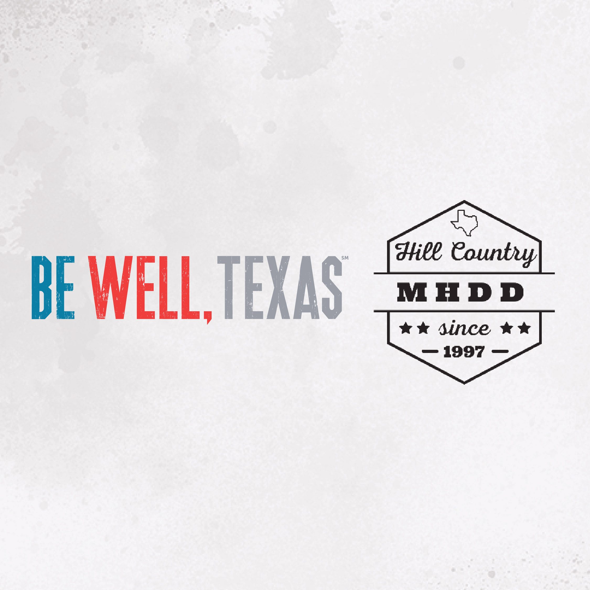 Be Well Texas logo and Hill Country MHDD Center logo